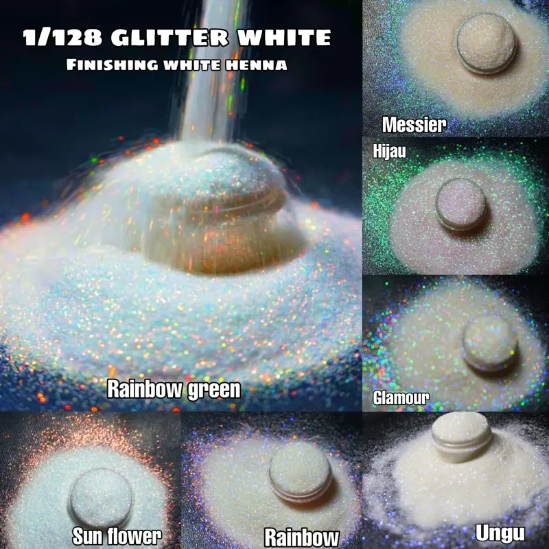 50gram 1/128 Glitter white henna / glitter putih halus / 1/128 glitter white henna