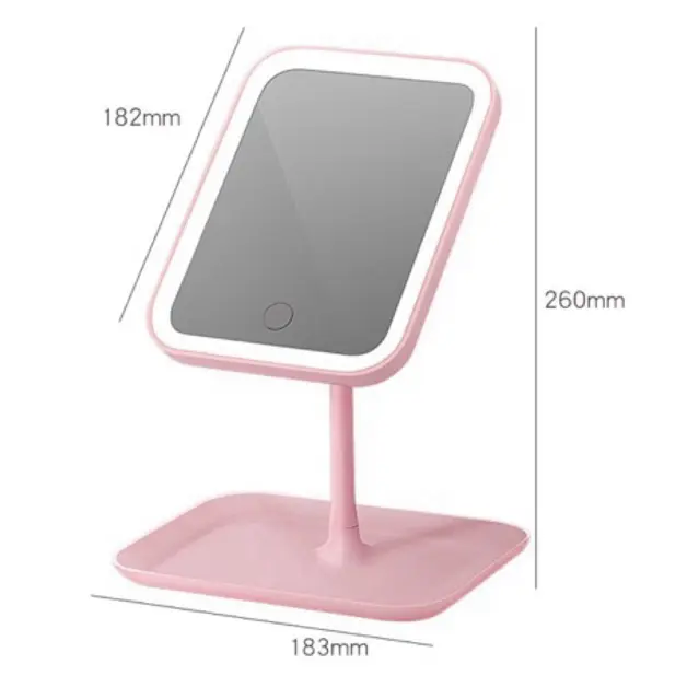 Gương Trang Điểm Để Bàn Có Đèn Led Cảm Ứng 3 Chế Độ Ánh Sáng Xoay 180 Độ Cosmetic Mỹ Phẩm 6