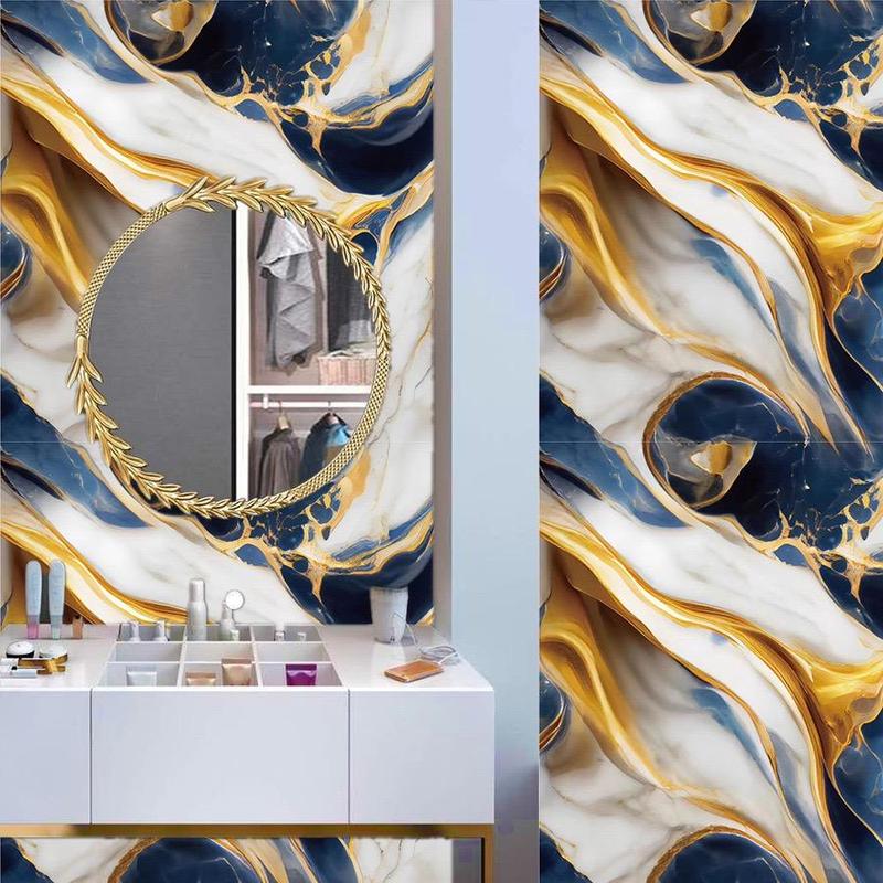 Marble Pattern Wallpaper, Self-adhesive Wallpaper, Waterproof Wall Decal, Easily Removable Self-adhesive Wallpaper for Kitchen Countertop Bathroom 3
