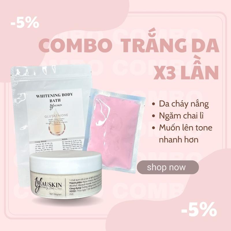 [YBEAUSKIN] Combo X3 - Tắm Trắng Body + Kem Cốt Ủ Dẻo Da Body  Dưỡng Da Body