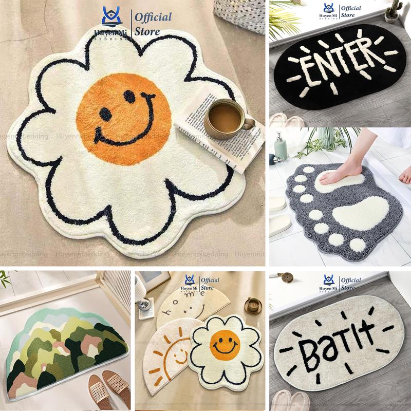 Thảm lau chân lông cừu cao cấp đế dệt, giăt thảm dễ dàng kích thước 40x60cm. Chống trượt Trong nhà