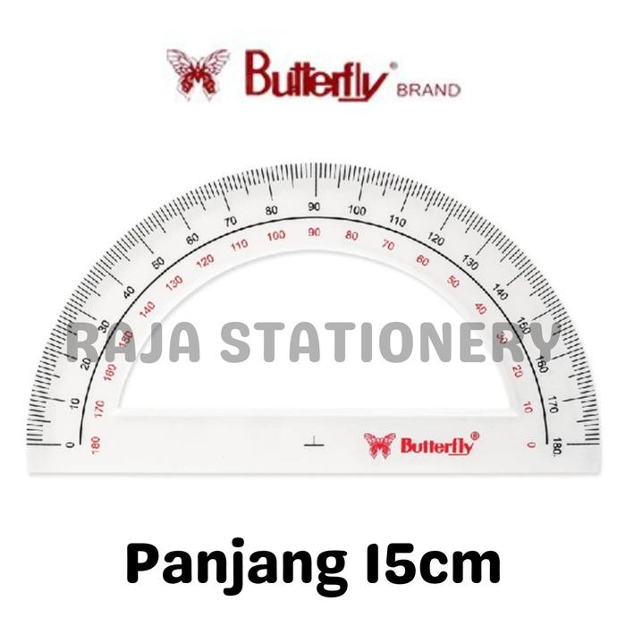 Jual Butterfly Protractor 180 10cm 15cm / Penggaris Busur 180 Derajat ...