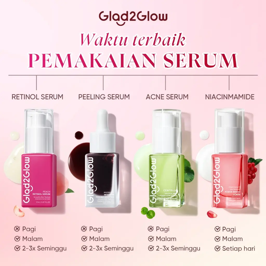 ( LANGSUNG KIRIM ) Serum Glad2Glow Pomegranate Niacinamide Power Bright Serum 17 ml g2g Serum Wajah Glad2Glow Serum Pencerah Serum Pemutih Serum Pencerah Wajah Serum Glowing