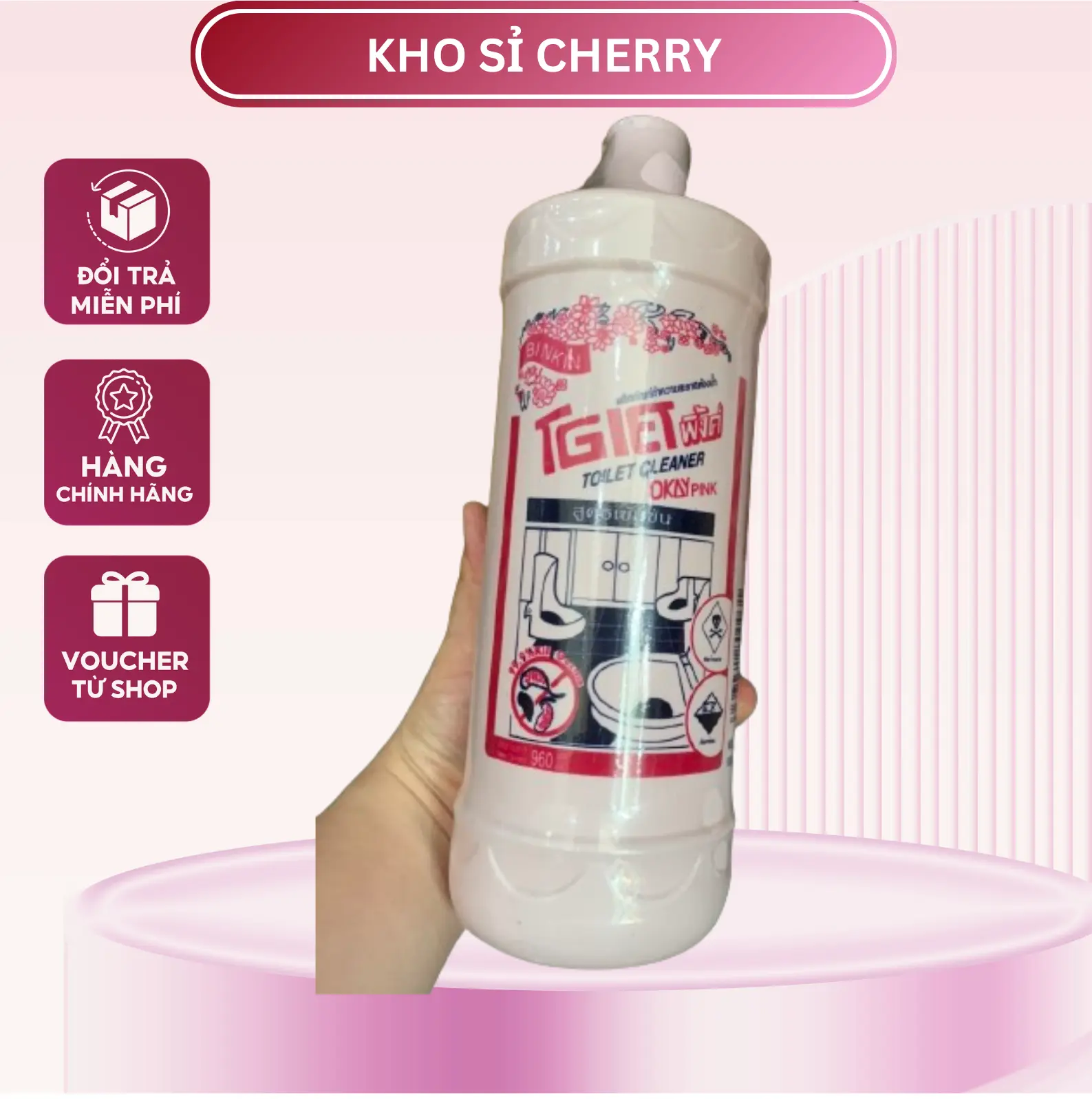 Nước Tẩy Bồn Cầu Thái Lan OKAY 960ml, tẩy sạch bóng Làm Sạch