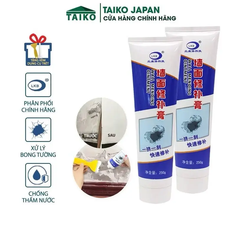 KEO SƠN VÁ TƯỜNG 2 trong 1 dễ dàng giải quyết các vấn đề tường bong tróc nứt nẻ, vết vẽ bút màu 8