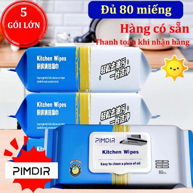 5 gói ướt khăn hạn chế phúc lợi xã hội, dễ dàng khử trùng, nhà bếp!Nhà bếp pimdir một hộp 5 gói khăn ướt, dễ dàng loại bỏ dầu cứng đầu, dễ dàng hơn để nấu ăn, một gói dài tay, 80 miếng mỗi gói, sử dụng lâu hơn Khăn Giấy