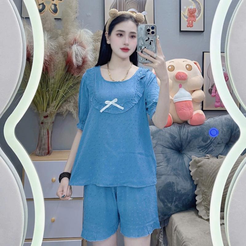 đồ bộ pijama tay ngắn yếm nơ trẻ trung, xinh đẹp, nhẹ nhàng 4