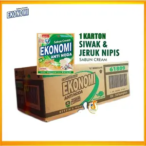 Sabun Cream Ekonomi 67gr 1 Dus [Isi 60 Pcs] / Sabuk Cucui baju Piring Colek Putih Kuning Pink Hijau Siwak & Jeruk Nipis 1 Karton
