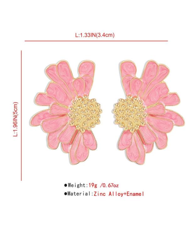 Vintage Flower Design Dangle Earrings, Fashionable Jewelry for Women, Trendy All-match & Exquisite Jewelry for Birthday Gift 6