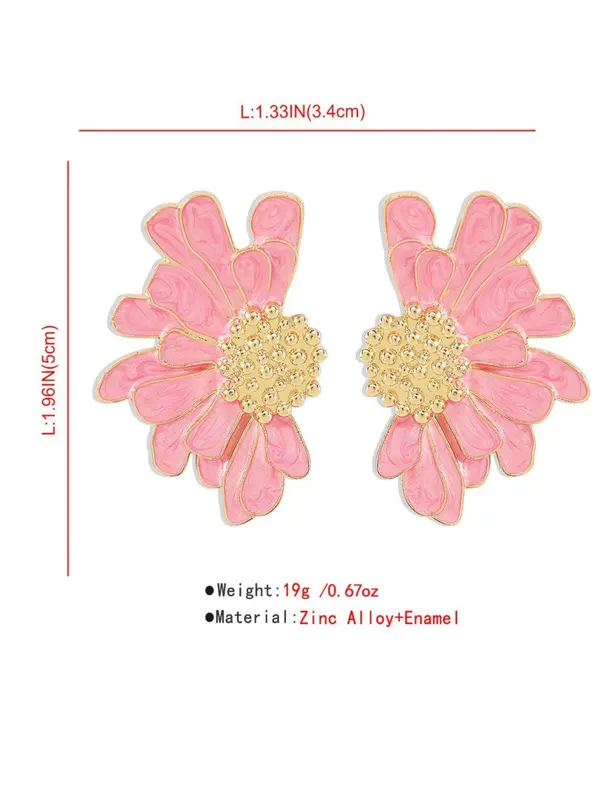 Vintage Flower Design Dangle Earrings, Fashionable Jewelry for Women, Trendy All-match & Exquisite Jewelry for Birthday Gift 6