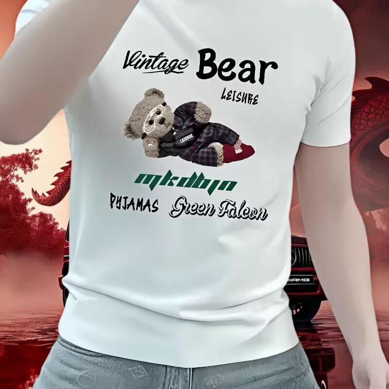 Product Introduction of Korean Style Short Sleeve T-Shirt for Men, Trendy Brand, Summer Loose Fit, Five-Quarter Sleeve, 2024 New Style, Internet Celebrity Trend, Ins Simple Print Top, Unisex Clothing 2