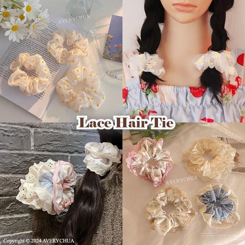 Getah Rambut Ikat Rambut Aksesori Wanita Lace Hair Tie Hair Rope ...