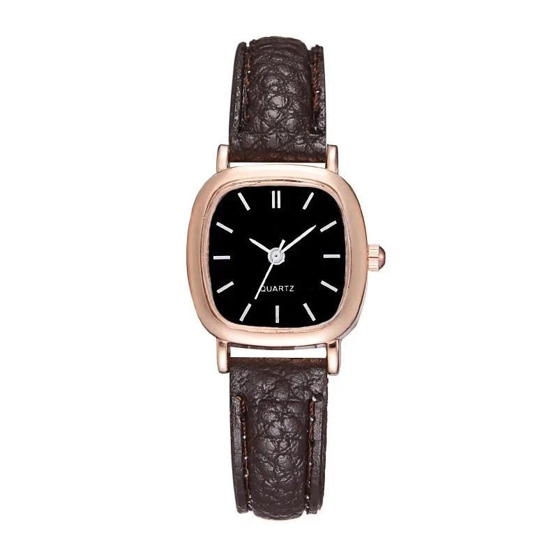 Product Introduction of Minimalist Women's Quartz Watch Vintage Fashion Solid Color Artificial Leather Thin Belt Watch 12