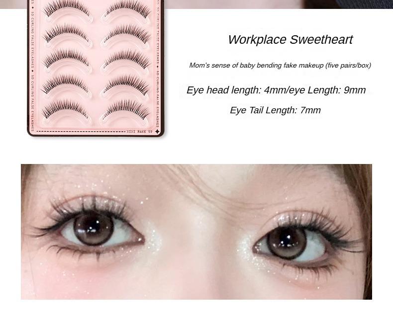 Product Introduction of XIXI-5D Curled False Eyelash Clusters Transparent One Piece Natural Pseudo Natural Pure Pure Desire Style Manga Eyelash 8