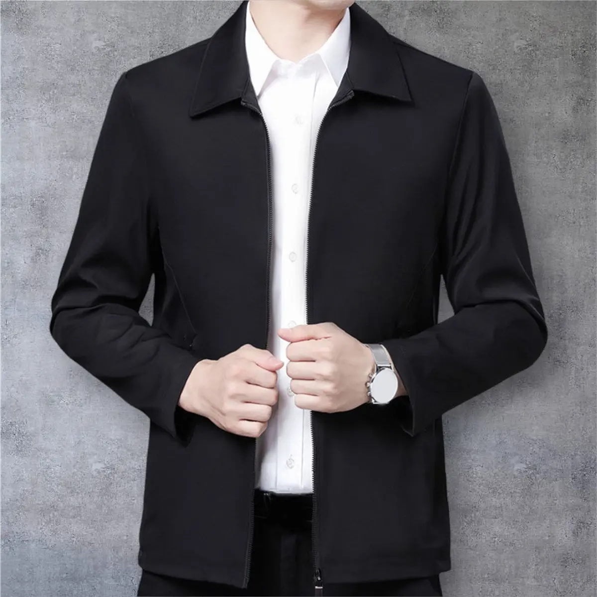 Menswear-Áo khoác dù nam cổ bẻ thanh lịch D03