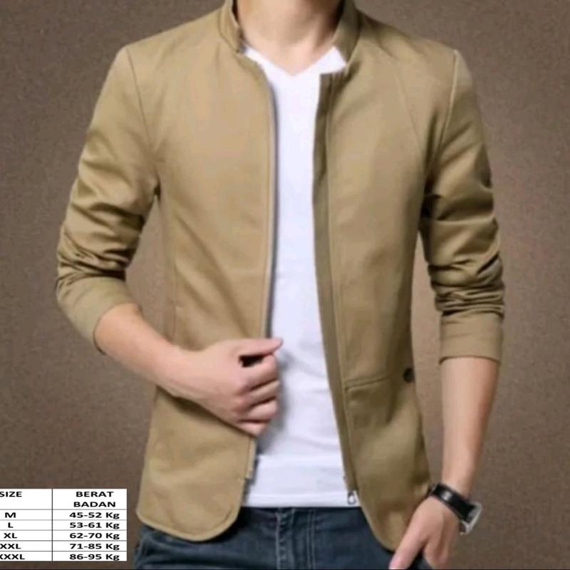 jaket blazer pria Semi Formal Katun Tebal Nyaman 0