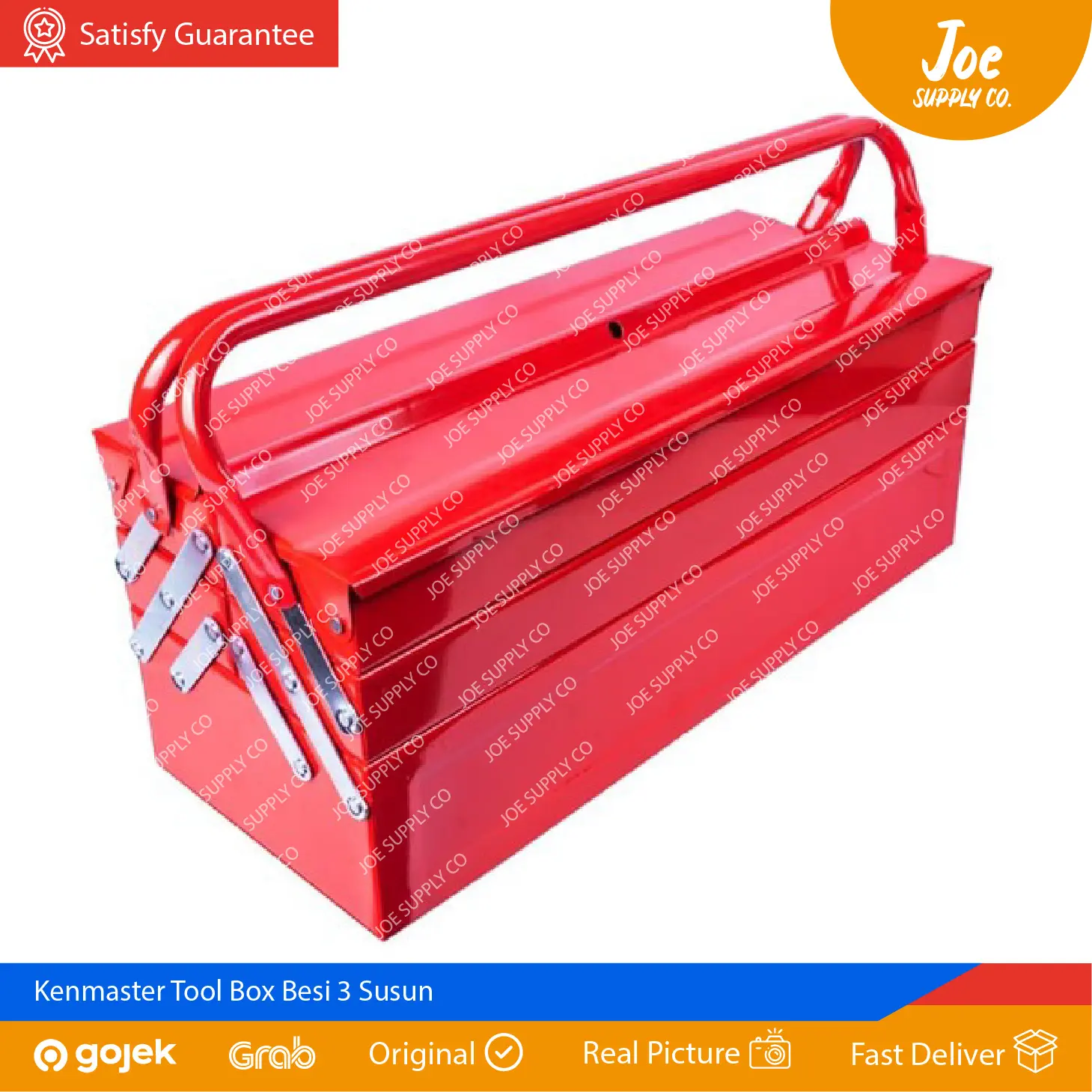 Kenmaster Tool Box Besi 3 Susun / Box Perkakas Tukang 3 Susun Besi / Kotak Perkakas Besi 3 Susun