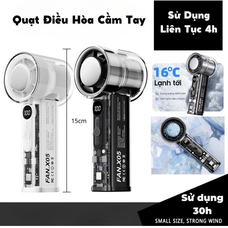 Quạt điều hòa cầm tay làm lạnh 16 độ thời gian sử dụng 30 giờ không ồn kích thước nhỏ máy  quạt  cầm  tay  mini 1