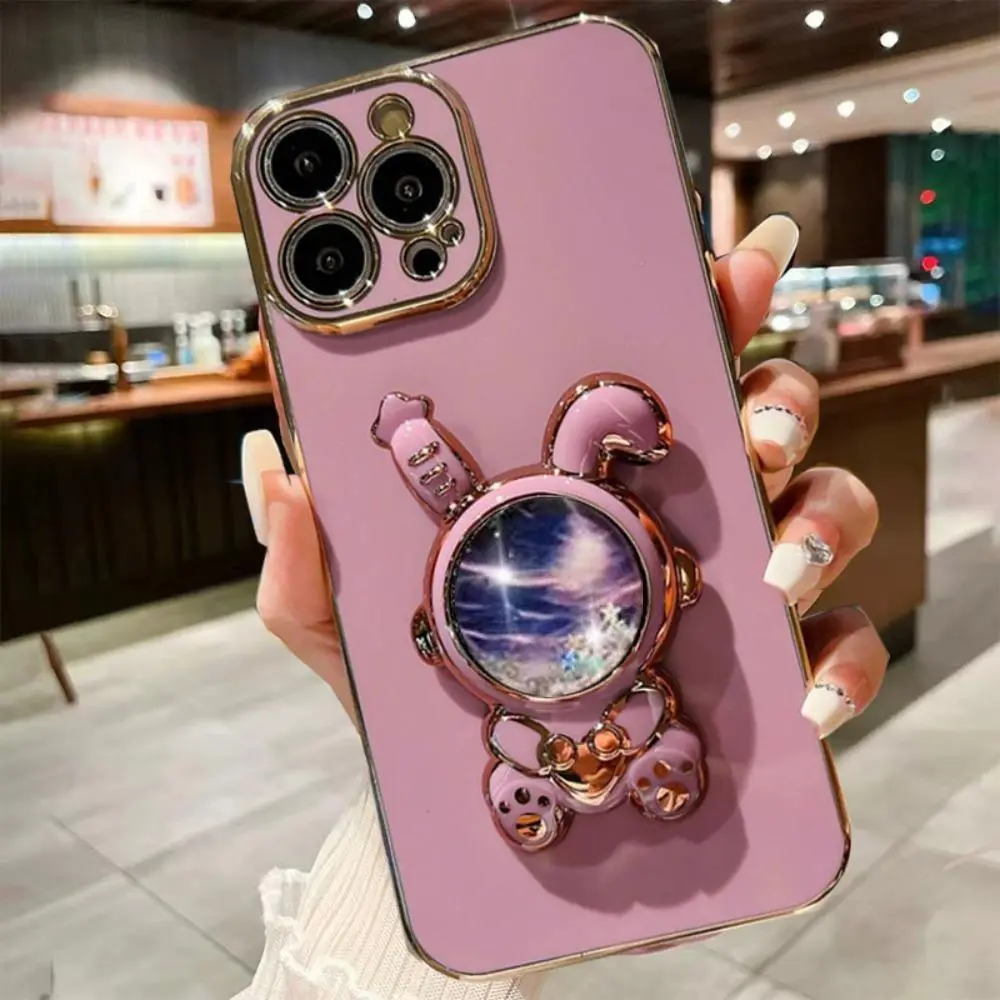 Phone Case with Cartoon Design Stand, Anti-fall Fully Edged Mobile Phone Case, Shockproof Phone Cover for iPhone 15 Pro Max 14 13 Pro 12 Pro