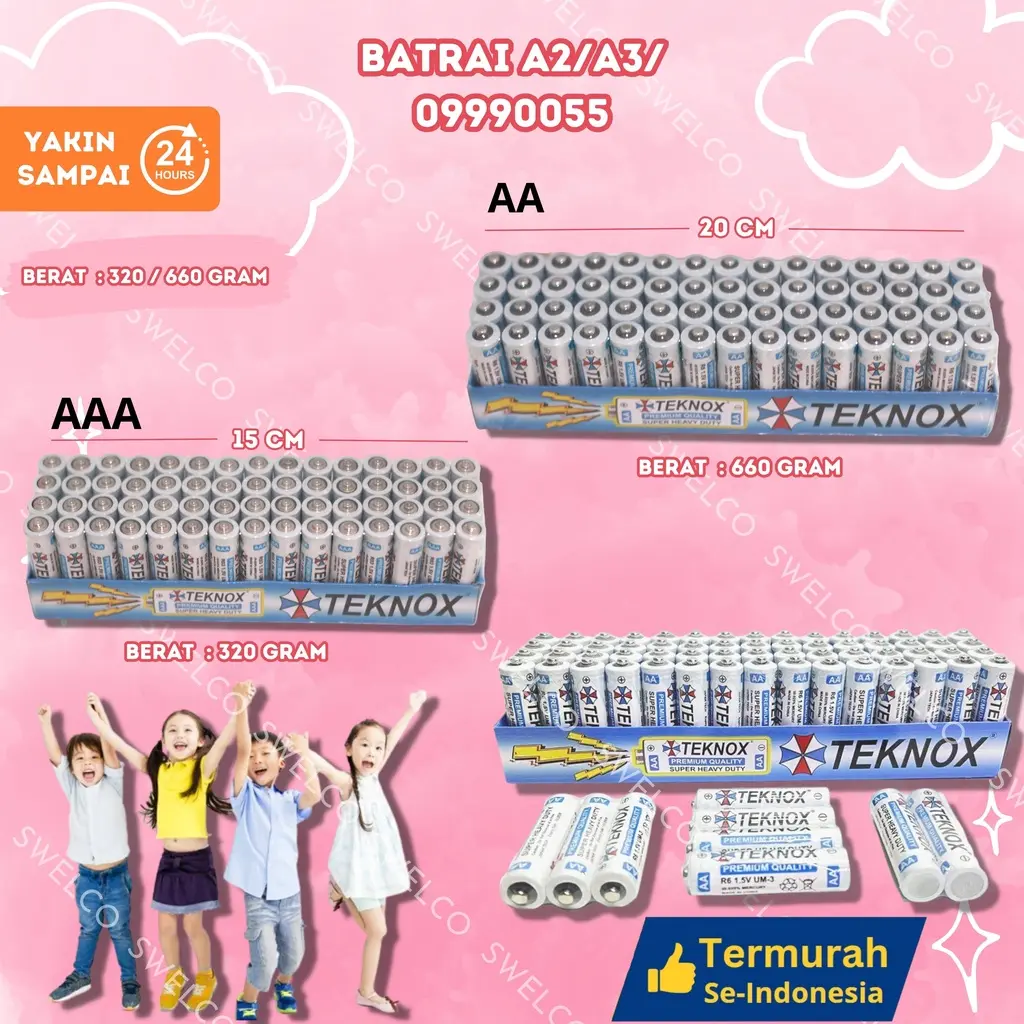 TEKNOX Baterai AAA / A3 - TEKNOX PREMIUM QUALITY AA / A2