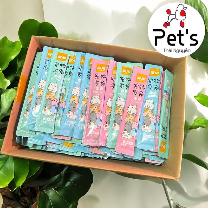 Combo 100 thanh súp thưởng cho mèo Shizuka, CatFood thanh 15g - Thức ăn cho mèo mix vị - Pet's Thái Nguyên