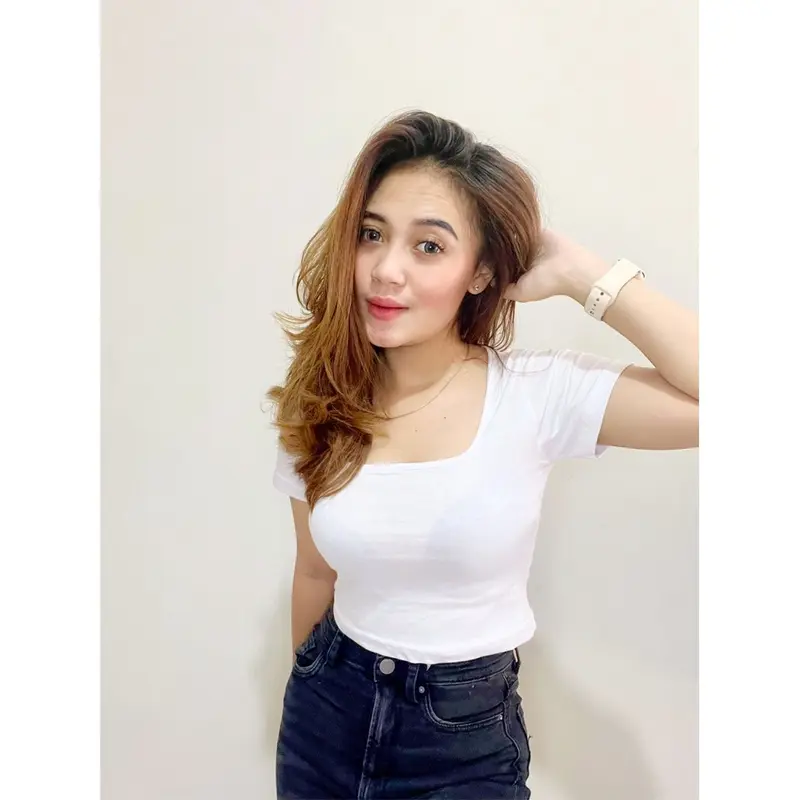 Kaos T-Shirt Crop Top Murah Korea Leher U 3