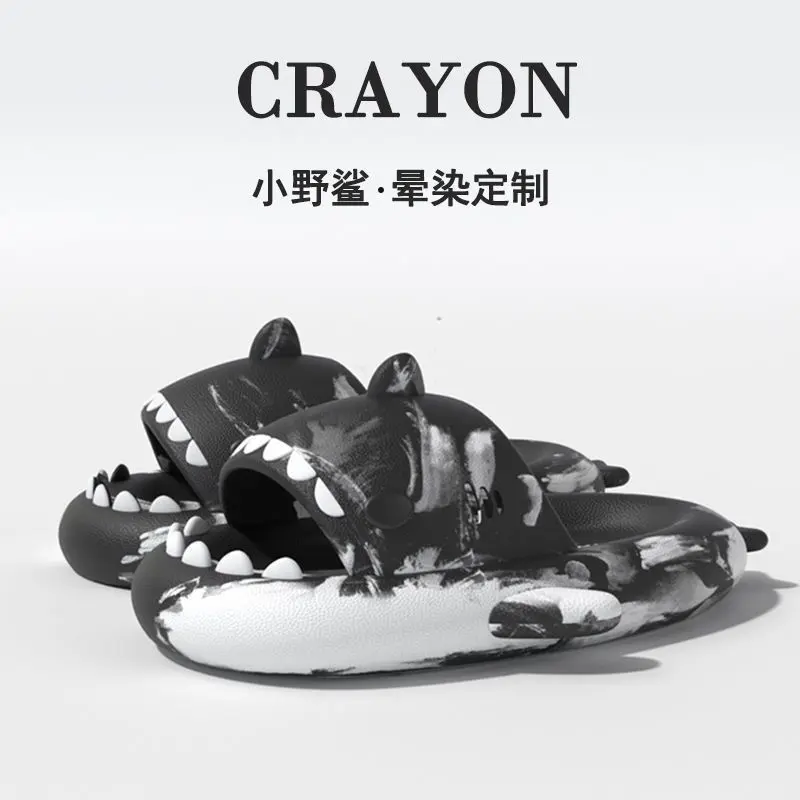 Dép Cá Mập, Phong Cách Instagram Mùa Hè, Trong Nhà, Chống Trượt, Đế Mềm, Thích Hợp Cho Cặp Đôi, Gia Đình, Nam Giới, Đế Dày, Có Thể Mặc Ngoài Trời Slipper Đế Bằng DéP Đồng