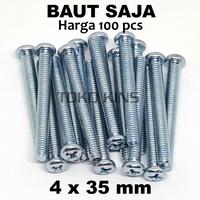 Gambar JP M4 x 35 per 100 pcs Baut kepala obeng plus 4mm 4 x 35 mm dari TOKO KINS Kota Administrasi Jakarta Barat 1 Tokopedia