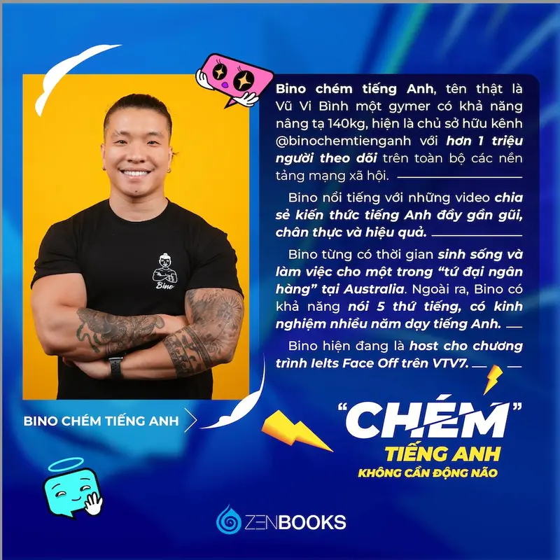 Sách - Chém Tiếng Anh Không Cần Động Não - Bino - Saigon Books - TOP 100 4