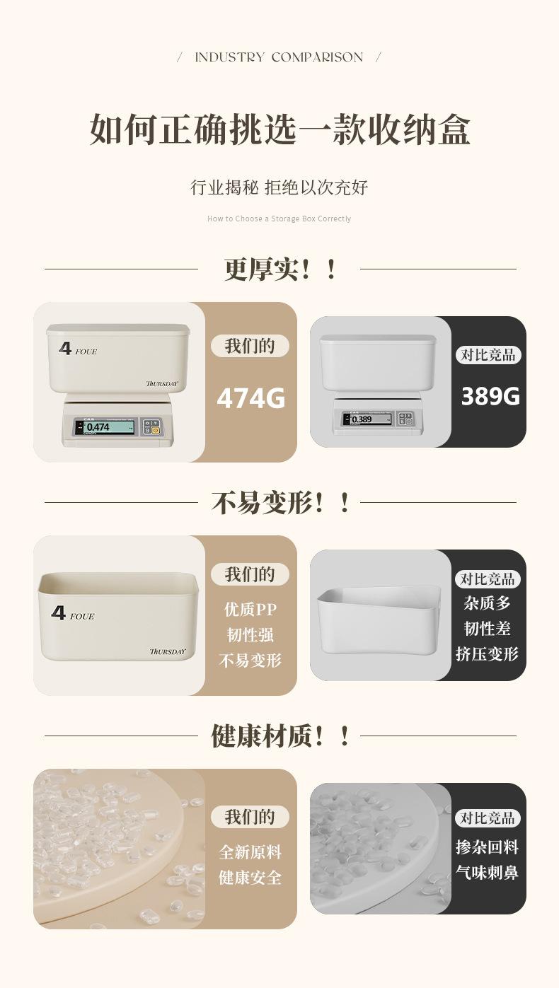 Product Introduction of Miscellaneous storage box, household clothing sorting, large capacity dust-proof cosmetics storage box, snacks and toys storage box 1
