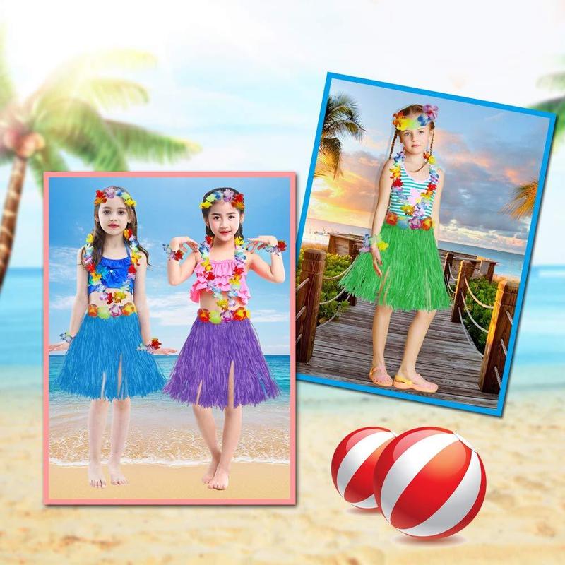 Colorful Hawaiian Grass Skirt Decoration, Tropical Beach Party Supplies, Party Decoration Supplies for Birthday & Holiday, Gifts 6