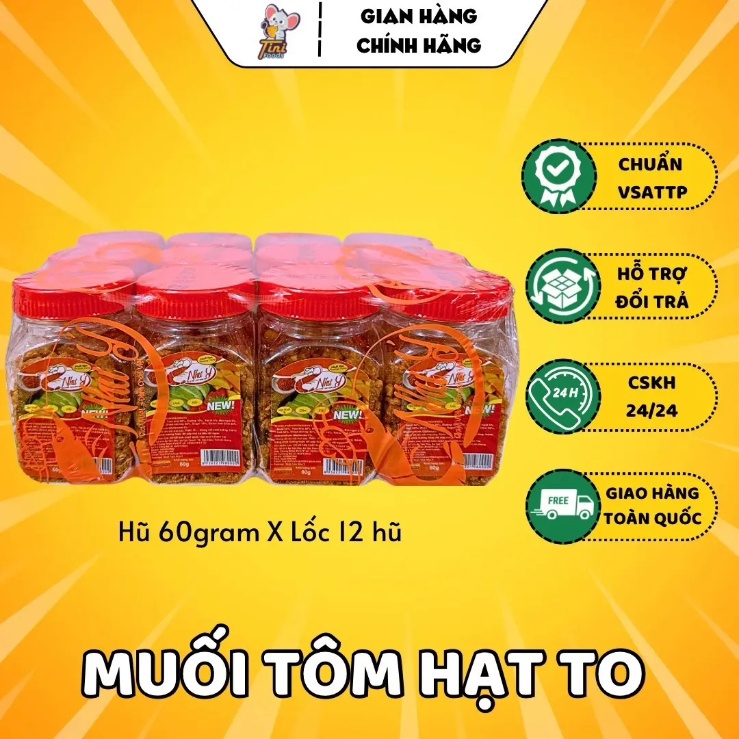 [LỐC 12 HŨ] MUỐI TÔM NHƯ Ý CHÍNH HÃNG 60G Gia Vị