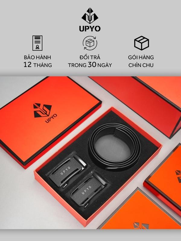 Special Combo 2 Mặt Thắt Lưng Nam Upyo Zeus - UDL01 dây lưng Microfiber cao cấp - 2 mặt thắt lưng nam khoá tự động full box. Titan