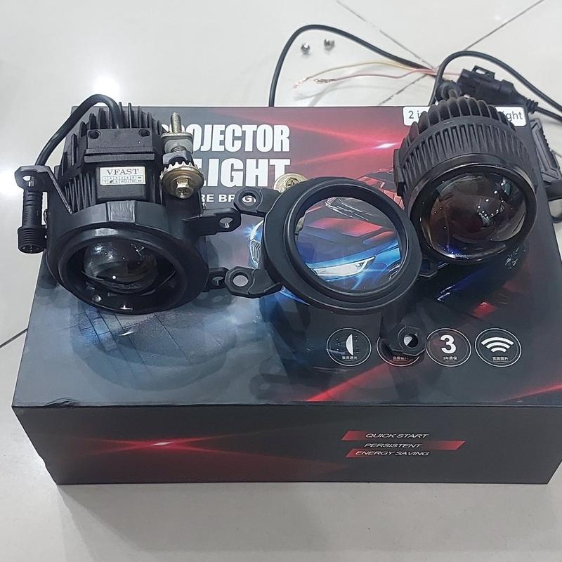 Bi gầm 2.0 inch 3 màu Lắp gầm ô tô, Combo lắp hốc còi Winmer xe máy, thay đổi màu qua từng lần bật,tắt. Có đầy đủ ốc Pát gắn.