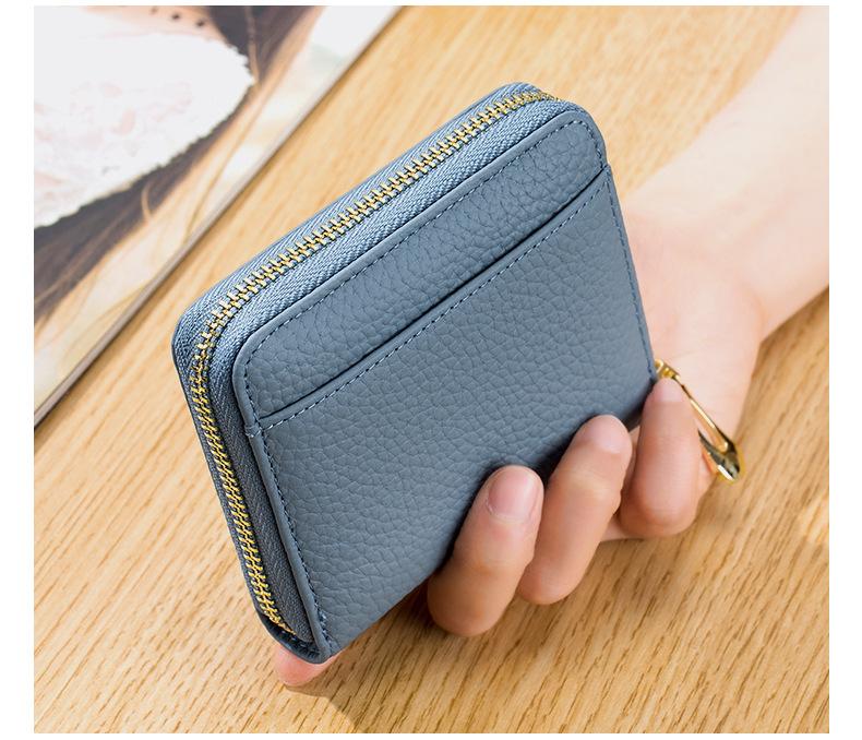Product Introduction of New Genuine Leather Multi-Functional Short Wallet Women's Niche Coin Pocket Card Holder 11