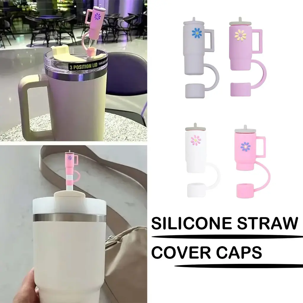 [With straw]Penutup Sedotan Silikon Premium  Kompatibel Stanley Cup 10mm Untuk Rumah & Pesta