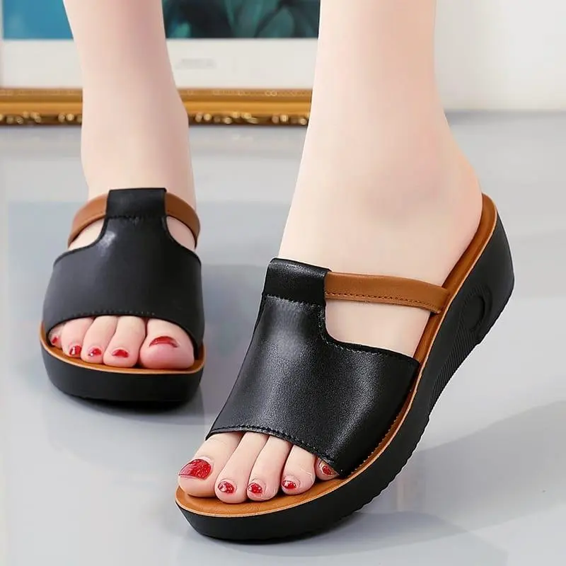 Sandal Wanita Wedges Luna Model Terbaru Kekinian / Sendal Wanita Selop Terlaris / Sandal Cewek Korea