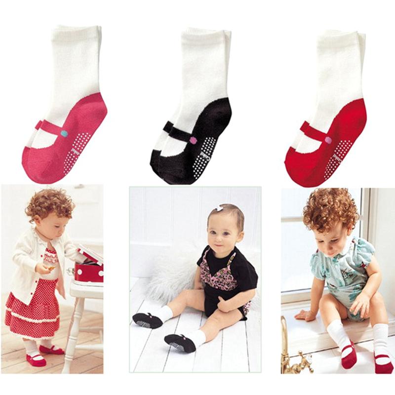 Tất Đi Trong Nhà Chống Trượt Cho Em Bé Gái, Chất Liệu Cotton, Thiết Kế Chắp Vá, Thoáng Khí, Kiểu Tất Ngắn 1