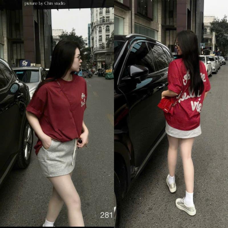 Chào Hè Mở Kho 200 Sét Giá 142k Váy Chữ In Phồng Nổi Cá Tính Áo Chất Cotton Chân Váy Umi Dầy Đẹp Có Túi Dành Cho Nữ Mặc Hè Thu Sang Chảnh by T.LINH STORE 68 Women Top