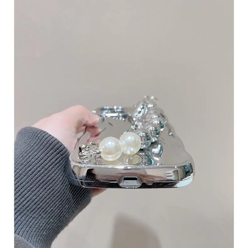 Dây Đeo Tay Gợn Nước Mạ Điện Điện Cao Cấp, Tương Thích Với iPhone 14promax, Ốp Điện Thoại Apple 13, 12 Mới, 11 Mềm Xr / X 4