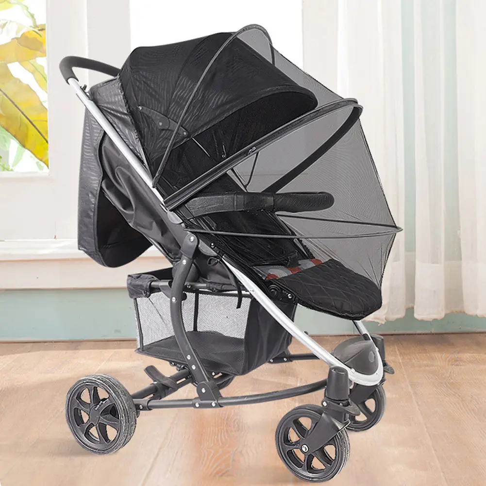 SH Zipper Type Baby Crib Netting Mosquito Net Pushchair Anti-bug Netting Infant Protection Mesh Stroller Trolley Accessories #451200