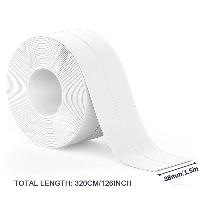 Bath & Kitchen Caulk Tape Sealant Strip, 3 Counts PVC Self Adhesive Tub & Wall Sealing Tape Caulk Sealer, Shower Tile Sealer Tools With 2pcs Shovel, Adhesive Sealant 2
