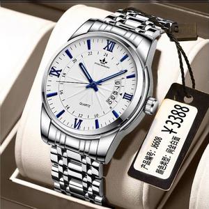 Jam Tangan Kuarza Automatik Sepenuhnya Swiss, Jenama Terkenal, Fesyen, Gaya Retro, dengan Kalendar, Berkilau, Jam Tangan Jalur Keluli Lelaki, Ketibaan Baru Watches watch  s jam  tangan  fesyen quartz  watch