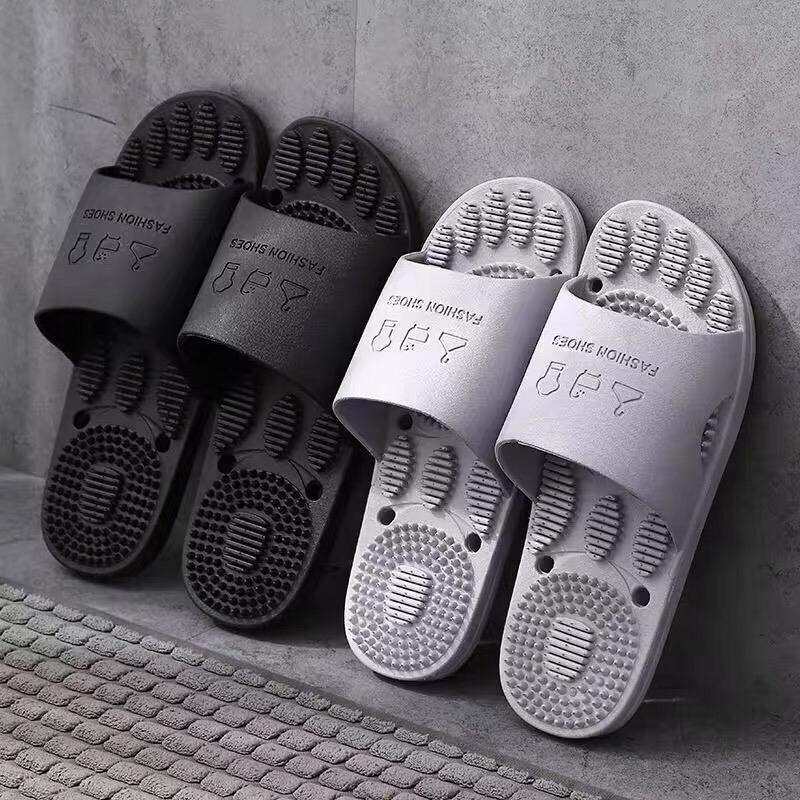 Dép nhựa đi trong nhà tắm, dép matxa chân chống trơn trượt có lỗ thoát nước L12   DéP Nam Nữ  Đế Bằng Slipper
