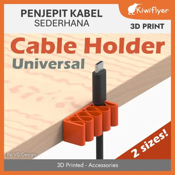 Penjepit Kabel Meja - Cable Clip / Holder / Organizer Universal - 3D Printed