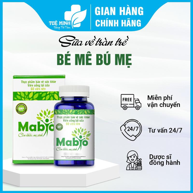 Viên uống lợi sữa Mabio hộp 60 viên - Dành cho phụ nữ sau sinh mất sữa ít sữa sữa loãng tắc tia sữa