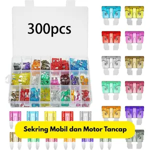 300pcs Sekring Mobil Set Box With Kecil Sikring Fuse Motor dan BR211 Tancap Besar dan