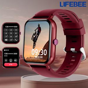 LIFEBEE Reloj Inteligente de 1.83 Pulgadas con Pantalla Táctil, Monitor de Actividad Digital con Más de 100 Modos Deportivos, Fletas de Reloj Hazlo Tú Mismo, Pulsera de Cuenta de Pasos, Reloj de Fitness para Hombres y Mujeres, Disponible
