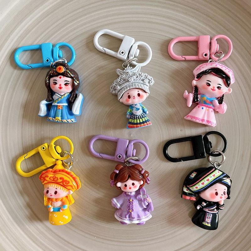 Product Introduction of Mặt Dây Chuyền Móc Chìa Khóa Cô Gái Phong Cách Dân Tộc Dễ Thương, Mới, Phụ Kiện Đồ Trang Trí Ba Lô Học Sinh Hoạt Hình, Quà Tặng Trang Sức Bạn Thân, Được Thu Thập Năm 2021 Với Số Lượng 3011 Người, Năm 2025 7