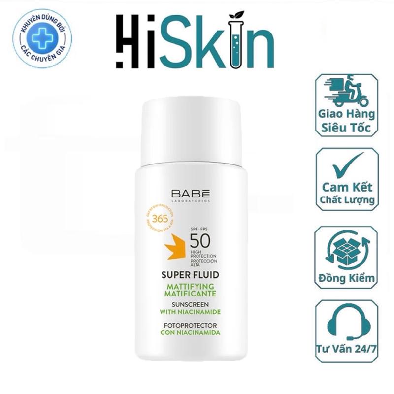 Kem Chống Nắng Dạng Sữa Cho Da Dầu Mụn Babe Super Fluid Mattifying Sunscreen SPF 50